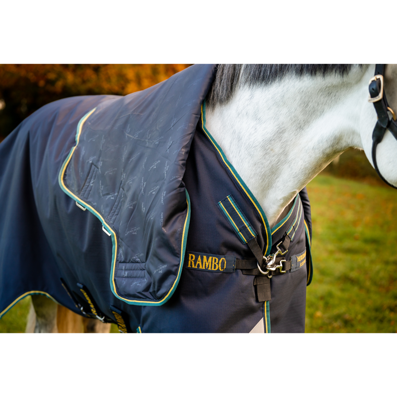 Horseware Rambo Duo Force 2.0 Turnout Rug Bundle - Navy/Teal-10